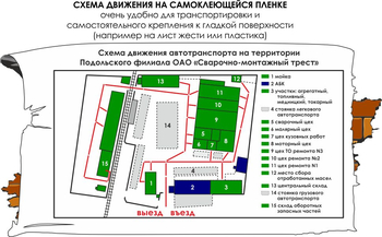 Схема движения (0,8х1,6 метра, пленка) - Охрана труда на строительных площадках - Схемы движения - Магазин охраны труда ИЗО Стиль